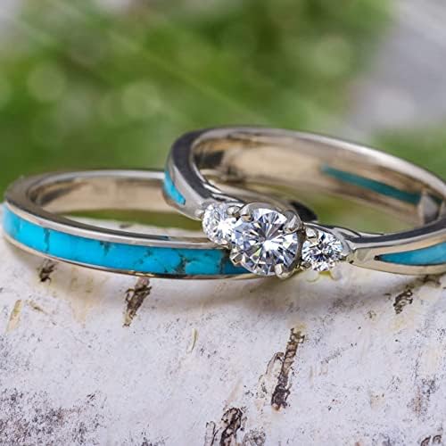 2023 Ново за Дъщеря Ми Сребърен Пръстен с Естествен Скъпоценния камък и диамантен пръстен, Комплект от 2 теми,