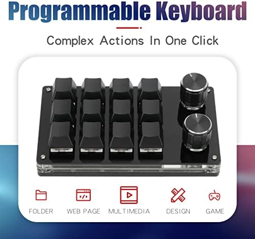 Програмируема Клавиатура SHYEKYO с 12 Бутони, богат на функции за Ръчна Детска Клавиатура USB, Макро-Механична