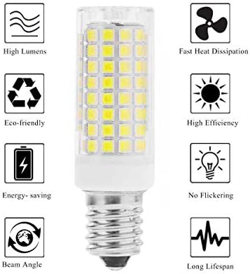 Lxcom Lighting 10W E12 Led царевичен крушка (6 опаковки)- 2835 SMD 102 светодиода E12 с регулируема яркост, което е еквивалента на 100 W, 1000ЛМ, Дневна светлина, бяло 6000 К, Полилей, крушка, E12