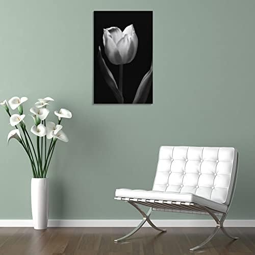 Скандинавски Черно-бял Абстрактен Плакат с Цъфтящи цветя, Картина върху Платно, Стенни Художествена Картина,