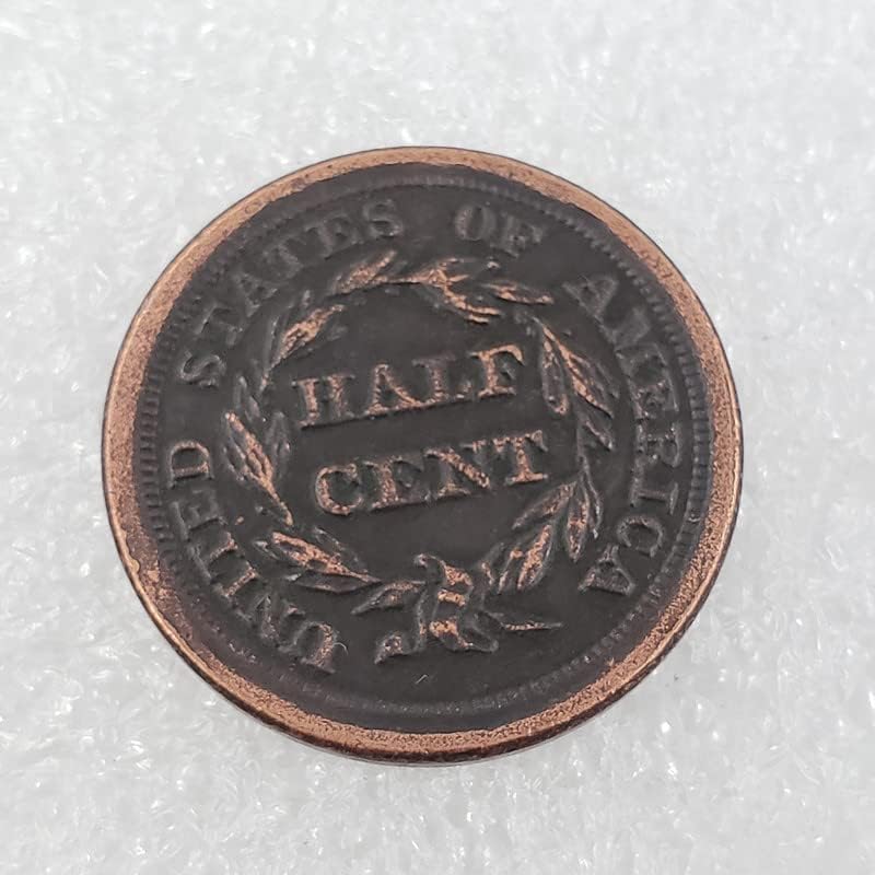 Старинни ръчно изработени изделия, Американски Полусеребряный Долар 1857 Г., Кръгла Сребърна Колекция за Външната