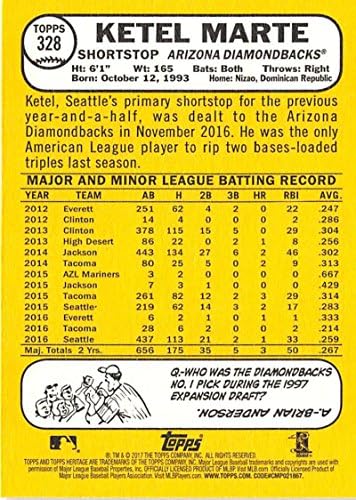2017 Бейзболна картичка Topps Heritage #328 Ketel Marte Arizona Diamondbacks