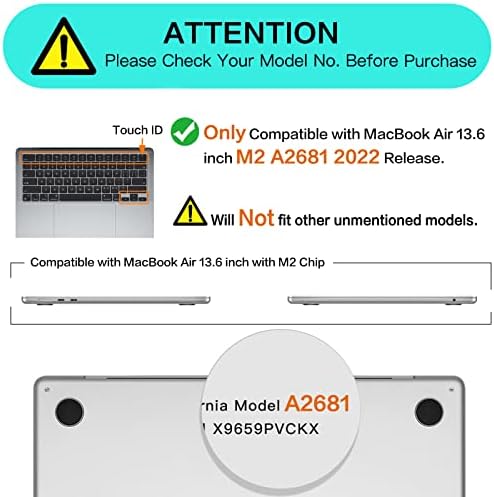 MOSISO е Съвместим с MacBook Air 13,6-инчов корпус 2022 година на издаване A2681 M2 Чип, Защитен Пластмасов калъф с твърд корпус и Водоустойчива Противоударная чанта в привлече диа