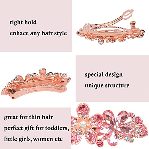 Аксесоари-щипки за коса Sankuwen с цветен дизайн, украсен с кристали (StyleB, розов)
