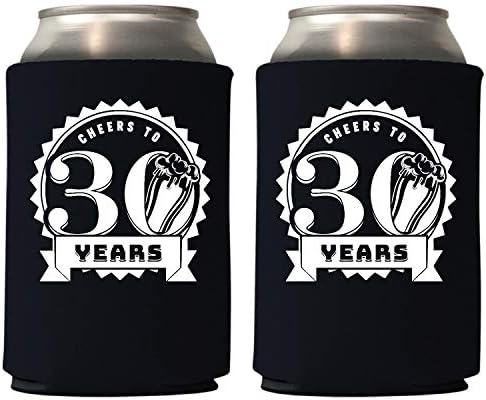 Veracco Наздраве To 30 Years Титуляр за консерви-Кулата Подарък за 30-ия рожден ден Dirty Thirty Украса за партита (6, Черен, 30 години)