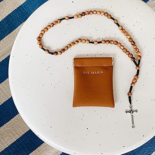 Торбичка за Четок Be A Heart Ave Maria | Католически Вегетариански Кожена Кесия за Четок | Торбичка за Четок
