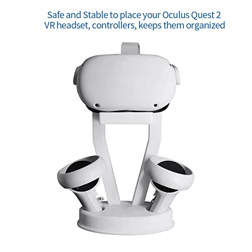 Организатор JDDWIN и поставка за дисплей за слушалки Oculus Quest 2/Quest/Meta/Rift /S Rift/ GO и сензорни контролери (бял)