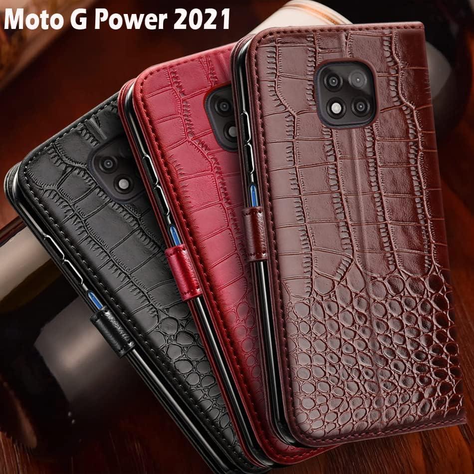 калъф за Motorola Moto G Power 2021, калъф за телефон Moto G Power 2021, 3 Притежателя на карта, Магнитна поставка,
