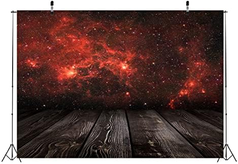 CORFOTO 9x6 метра Текстилен Фон с Червена Галактика, на Фона С Туманностью, Фон за Снимки на Космическа Тема,