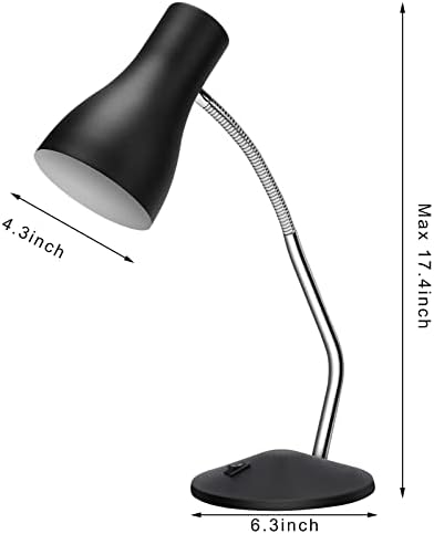 Метална Настолна лампа LINNMON, Настолна Лампа с гъвкаво Гъши Врата, Регулируеми Учебна Лампа с ключ, Лампа