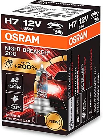 Лазерна халогенна лампа OSRAM 64210NB200 Night Breaker 200-H7-12V/55W-твърди