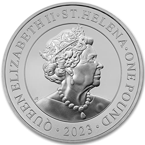 2023 Сребърна монета Св. Елена с тегло 1 унция, Модерна Японска Търговска Монета във формата на долар - Дракон, Лъскава, без да се прибягва, със сертификат за автентично