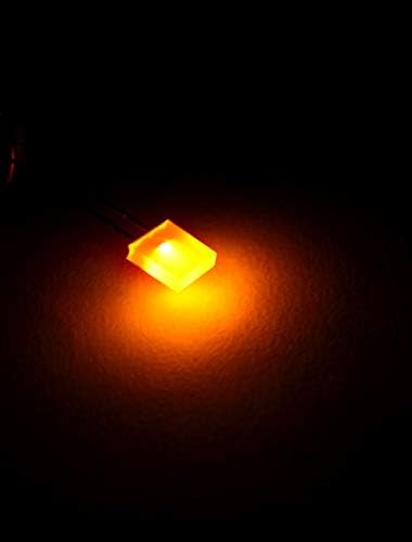 Нови LON0167 40 бр оранжеви led светодиоди с квадратна глава 7,5x7x2,5 мм (40 светодиоди Stück 7,5x7x2,5 мм quadratischer Kopf orangefarbene LED-Leuchtdioden