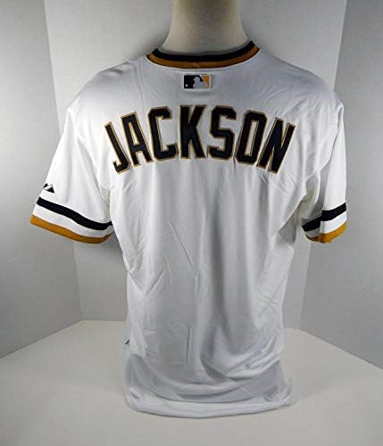 2014 Pittsburgh Pirates Джей Джексън Освободен Игра, В Бяла Тениска на 1970-те В стил Ретро TB 93 - Използваните