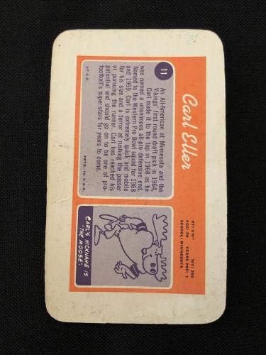 Копито Карл Eller 1970 Topps Супер Подписана картичка с автограф на 11 Минесота Викингз - Футболни картички