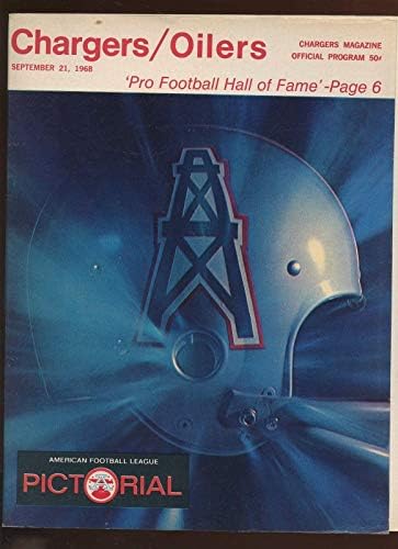 21 септември 1968 Програма AFL Хюстън Ойлърс - Сан Диего EXMT - Програма NFL