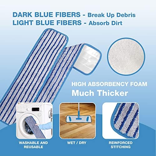 DIRT RUSHER 6 Опаковки комплект за парцал от микрофибър: за Многократна употреба/миещи влажни тампони за измиване