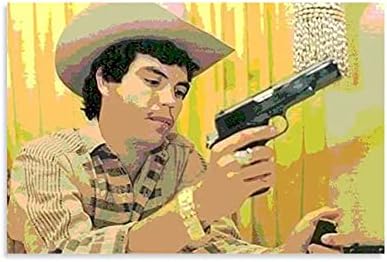 Чалино Санчес с Пистолет Платно Художествен Плакат Декоративна Живопис на Платното за монтаж на стена Арт Плакати