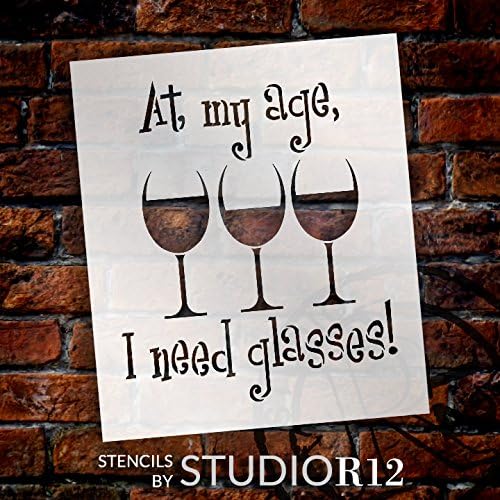 на моята възраст имам нужда от шаблони за очила от StudioR12 | Ворд-арт на винена тематика - за многократна
