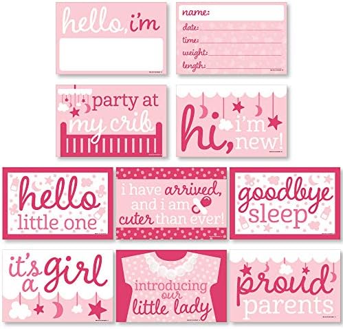 Голяма точка за щастие, Това е момиче - указателни Табели с Подпори за фотосесия - Розови реклами за раждане
