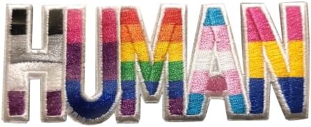 Нашивка LGTBQ под формата на човек с разноцветни знамена Преливащи от Гордост, 4 инча - Гали /Шият - Ленти за гей-парад, Сладка апликация за якета, дънки, дрехи, Раници, ръ