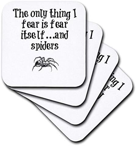3dRose CST_178708_1 Какво да се страхувате, освен от Самия страх. и меки подложки за паяци, комплект от 4