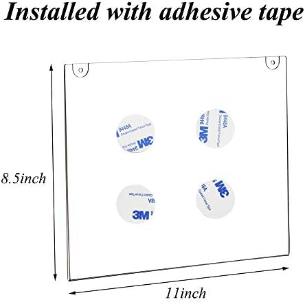 Акрилни Титуляр за Означения с монтиране на стена от 6 Опаковки, 8.5 X 11 Прозрачни Пластмасови Рамки за документи,