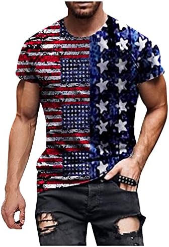 Мъжка тениска с Флага на Съединените Щати, Летни Тениски с 3D Дигитален Печат, тениски с къс ръкав в Деня на