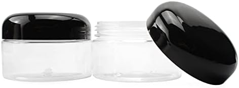 Прозрачни пластмасови кутии Cornucopia капацитет от 4 унции (12 опаковки); Банки с Черни Куполообразными Капаци