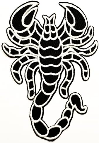 Салфетки Плюс 2 елемента. Черната Икона с изображение на Анимационни Скорпион, Бродирана на Желязо, Пришитый