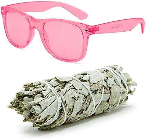 Комплект за осъзнатост GloFX - (1) Розови цветотерапевтические очила Baker-Miller (1) Бял китка от градински