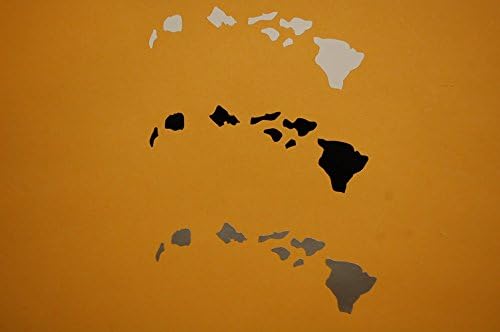 Петзвезден графика на Хавайските острови Стикер Vinyl Стикер (3 опаковки!) 3 Бял, черен, сребрист Дръж Свободни
