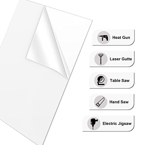 (2 опаковки) Прозрачни акрилни листове с дебелина 1/8 инча - Предварително нарязани листове плексиглас 12 x12