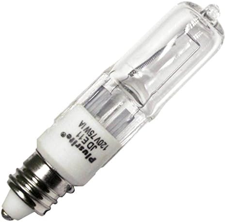 Plusrite 3455 - Халогенна лампа с мощност 75 W - T4 - Основа за мини-sconces свещ - Прозрачен - 2000 часа работа