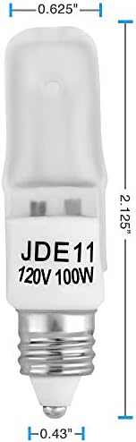 4 Опаковки Матирана халогенна крушка JDE11 120V 100W JDE11 100W Топъл Бял 100 W T4 E11 Матова лампа JD E11 T4