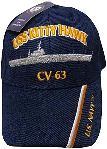 Боен ФЛОТ, командван Kitty Hawk CV-63 Синя бродирана шапка-ушанка CAP550L (TOPW)
