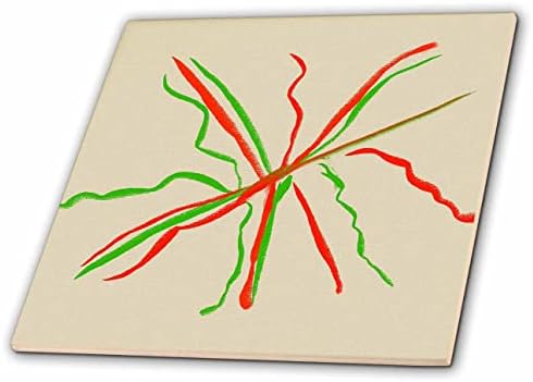 Триизмерен образ на съвременната живопис с червени и зелени линии - плочки (ct_355217_1)