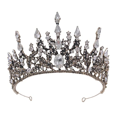 Метална Корона SH за жени, Реколта Короната на Кралицата, Сватбена Тиара за Булката, Кристален Диадема Принцеса,