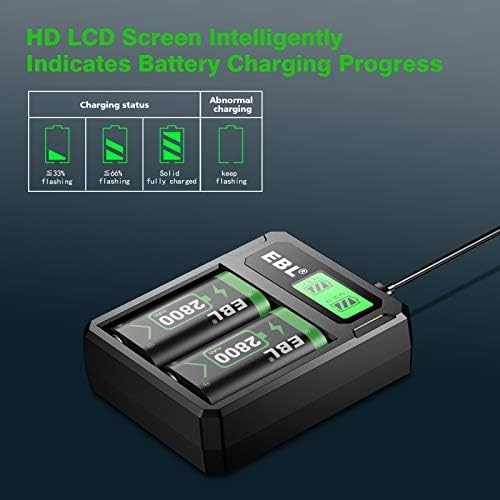 Батерии за контролери EBL, Съвместим с Xbox One/Xbox Series X|S, 2 Батарейных блок контролери за Xbox One капацитет