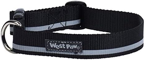 Нашийник за кучета West Paw Strolls, Направено в САЩ, Черен Отразяваща, Малък