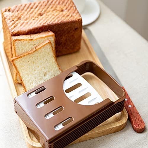 CACXKEP Ръчно Ломтерезка за нарязване на хляб с Зазубренным Хлебным Нож Хлебная дъска с Водач за рязане на Хляб,