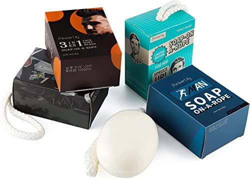 Сапун на прочетеното за мъже, 4 опаковки Естествен мъжки сапун на прочетеното за лице, Тяло и ръце, Банное сапун