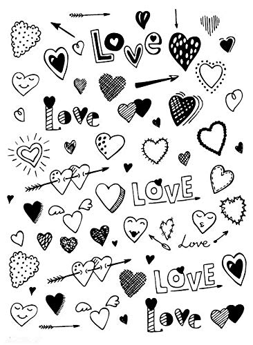 SanerLian Black Love Heart Временна Татуировка Стикер Геометрия Водоустойчив Дамски Обувки За Момичета в областта