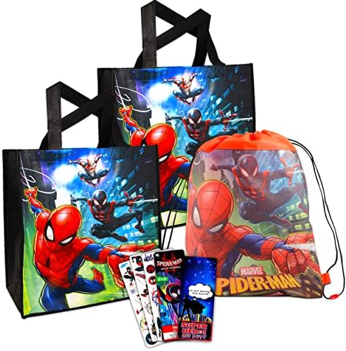 Комплект от чанти на Marvel с човека-паяк - Набор от чанти, паяци с детска чанта-паяк се на съвсем малък и стикери