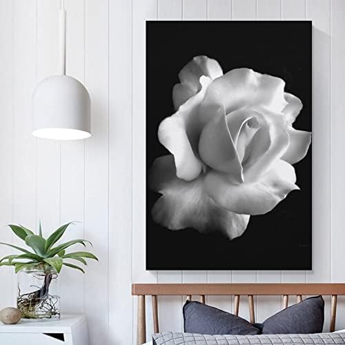 Скандинавски Черно-бял Абстрактен Плакат с Цъфтящи цветя, Картина върху Платно, Стенни Художествена Картина,