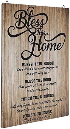 Подаръци за нагряване на дом, Къща да Благослови този Дом Декор за стени, Дъска за благославянето на дома, Табела