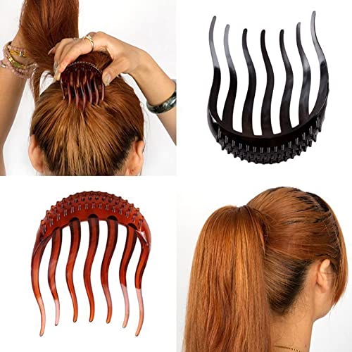 Шнола за коса Lovef от 4 теми с полезни обемни вложки, вдига пищна опашка, четка за коса, който създава връзка