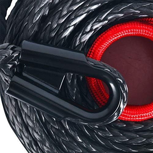 YaeKoo 92 ft x 1/2 Черен Синтетичен Въже на Лебедка high-performance Найлонова Влакнести Материали от 22 000