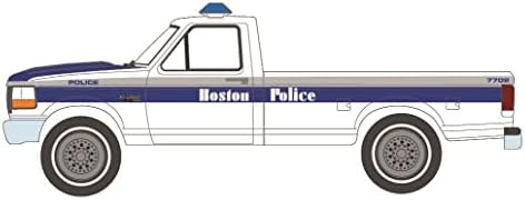 ModelToyCars служба полиция в Бостън 1995 Ford F-250 Пикап, Бяло и синьо-зелена Светлина 42980C/48 - 1/64 Мащабна