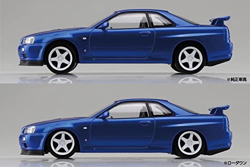 Комплект модели Aoshima Nissan Skyline R34 GTR Custom Wheel (Bayside Blue) в мащаб 1:32